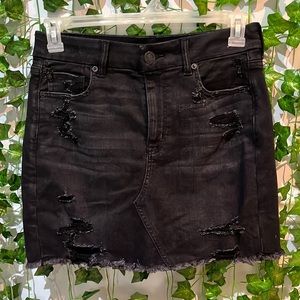 American Eagle Black Denim Mini Skirt